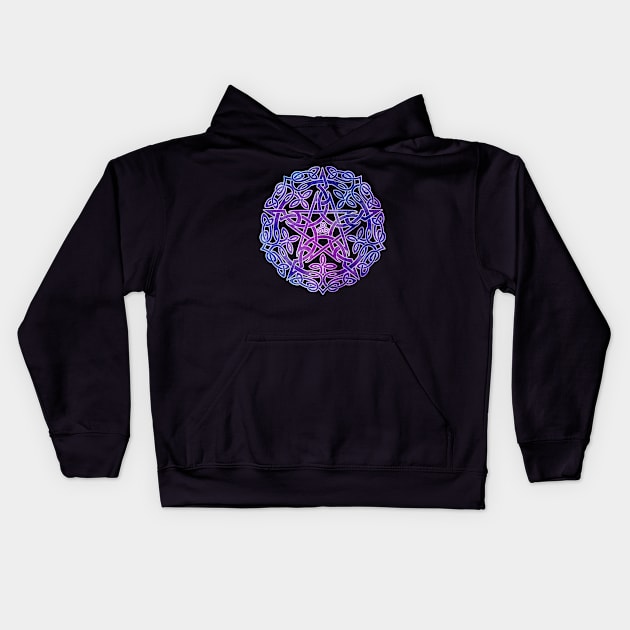 Mystic Purple Celtic Pentacle Pentagram Kids Hoodie by brigidashwood